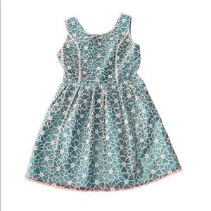 Whisper women’s turquoise and cream dress with lace Size Medium